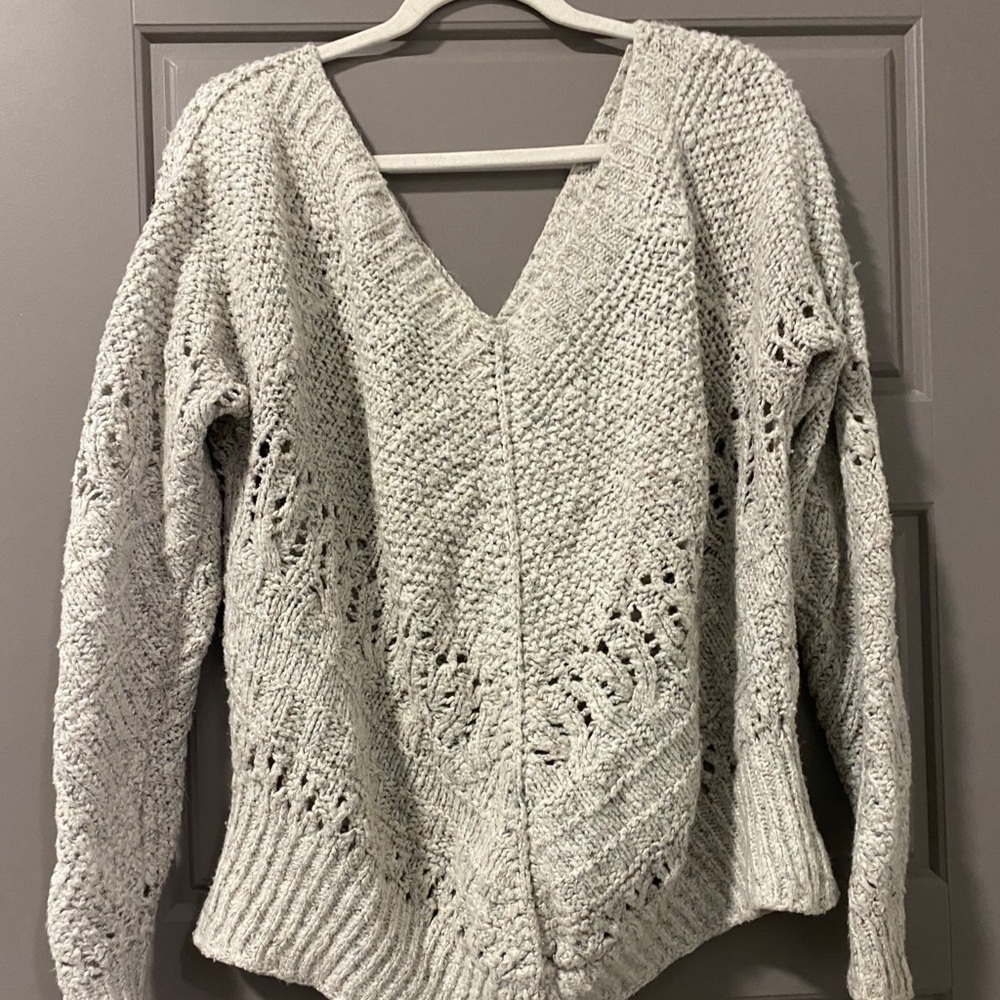 Plus Cream/Grey Sweater